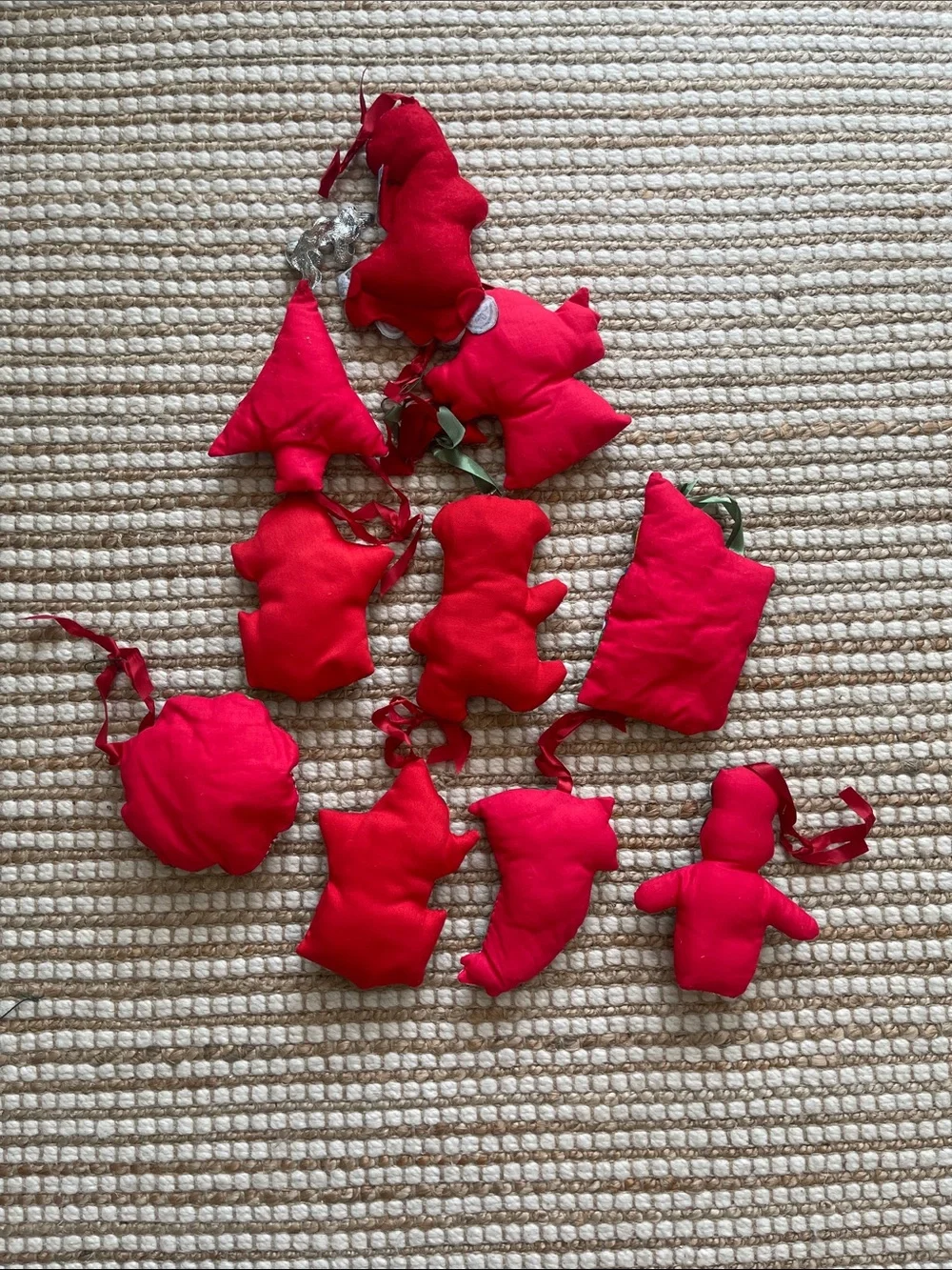 Vintage Pillow Handmade Christmas Tree Ornaments